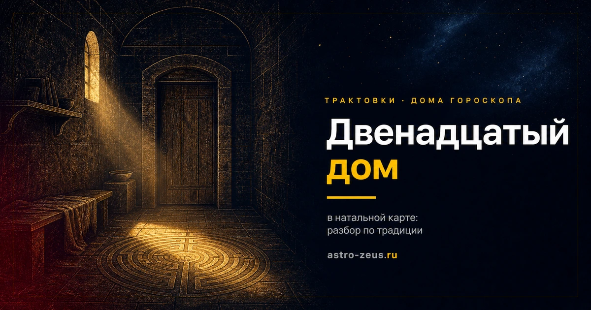 Пустая келья с лабиринтом на полу и лучом света из узкого окна